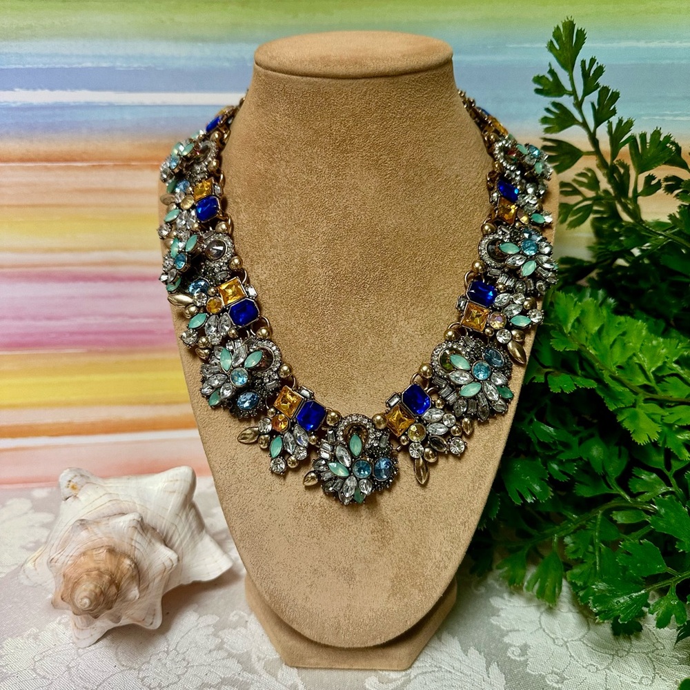 Multi gem statement necklace